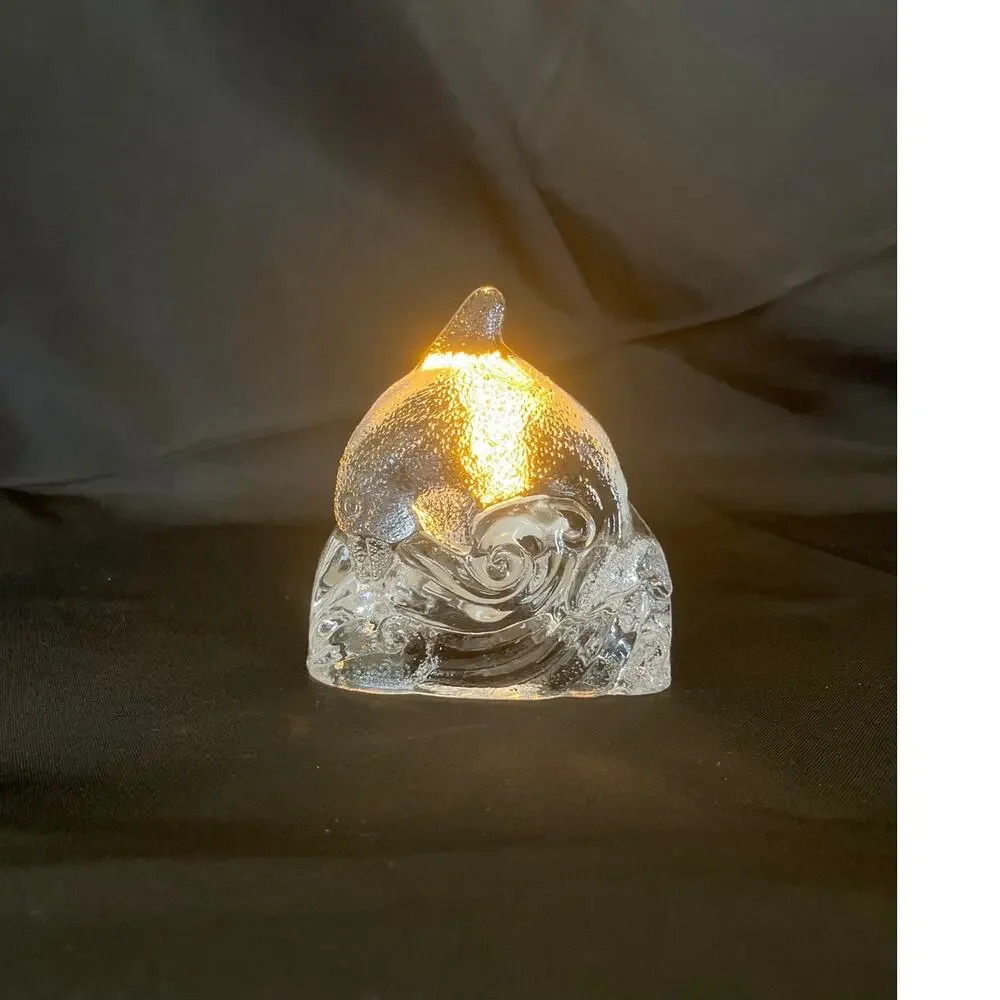 Retired PartyLite Dolphin Candle Holder Riding Waves No Chips Cracks - Picture 1 of 10